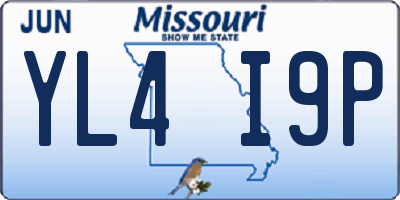 MO license plate YL4I9P