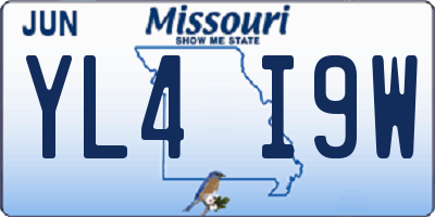 MO license plate YL4I9W