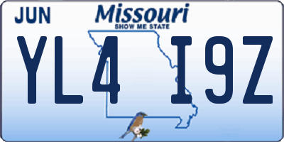 MO license plate YL4I9Z
