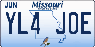 MO license plate YL4J0E