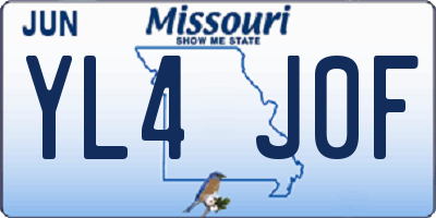 MO license plate YL4J0F