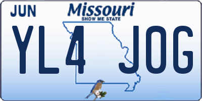 MO license plate YL4J0G