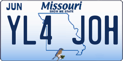 MO license plate YL4J0H