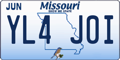 MO license plate YL4J0I