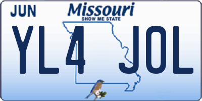 MO license plate YL4J0L
