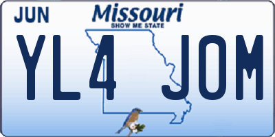 MO license plate YL4J0M