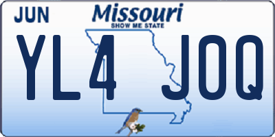 MO license plate YL4J0Q