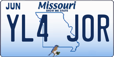 MO license plate YL4J0R
