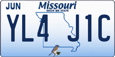 MO license plate YL4J1C
