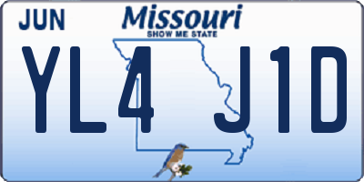 MO license plate YL4J1D