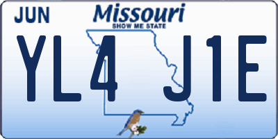 MO license plate YL4J1E