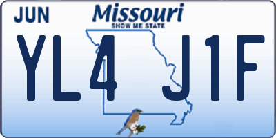 MO license plate YL4J1F
