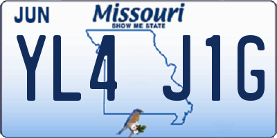 MO license plate YL4J1G