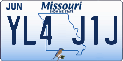 MO license plate YL4J1J