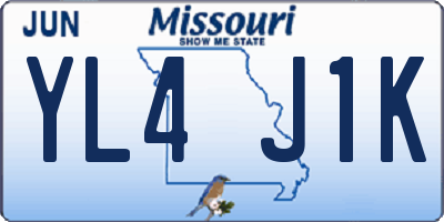 MO license plate YL4J1K