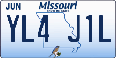 MO license plate YL4J1L