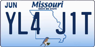 MO license plate YL4J1T