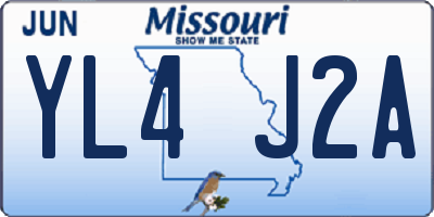 MO license plate YL4J2A