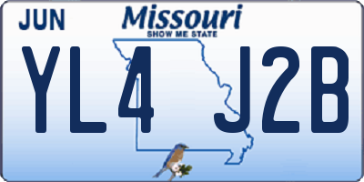 MO license plate YL4J2B