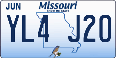 MO license plate YL4J2O