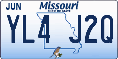 MO license plate YL4J2Q