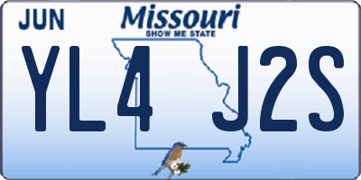 MO license plate YL4J2S