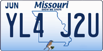MO license plate YL4J2U