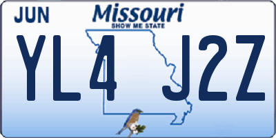 MO license plate YL4J2Z