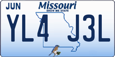 MO license plate YL4J3L