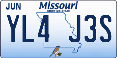 MO license plate YL4J3S
