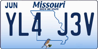 MO license plate YL4J3V