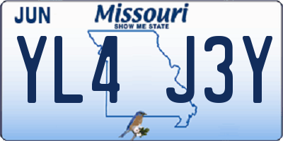 MO license plate YL4J3Y