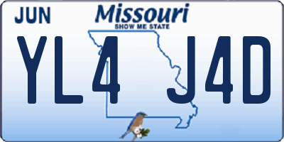 MO license plate YL4J4D