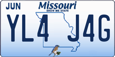 MO license plate YL4J4G