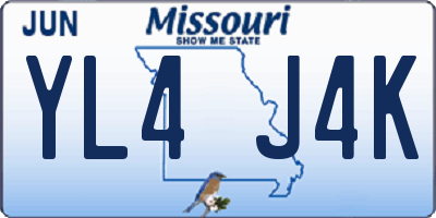 MO license plate YL4J4K