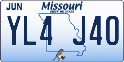 MO license plate YL4J4O