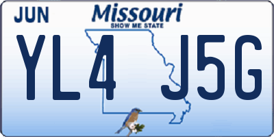 MO license plate YL4J5G