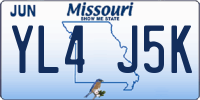 MO license plate YL4J5K