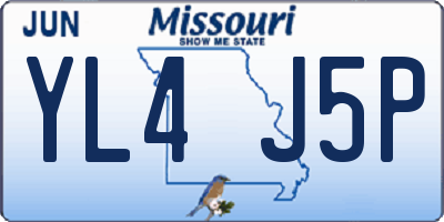 MO license plate YL4J5P