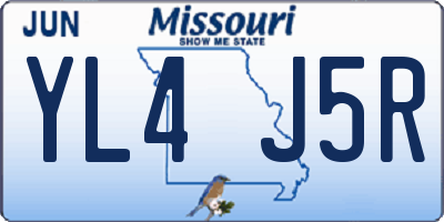 MO license plate YL4J5R