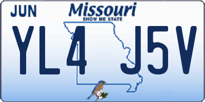 MO license plate YL4J5V
