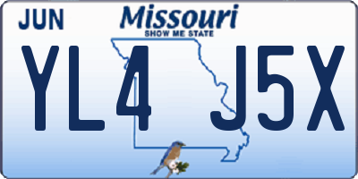 MO license plate YL4J5X