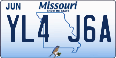 MO license plate YL4J6A