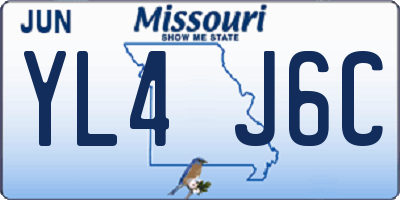 MO license plate YL4J6C