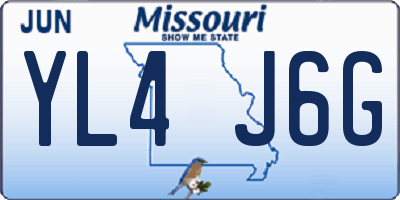 MO license plate YL4J6G