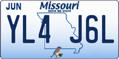 MO license plate YL4J6L