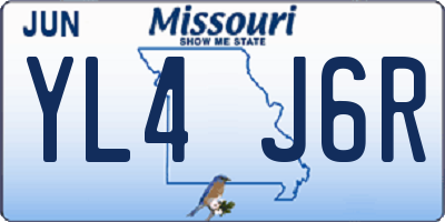MO license plate YL4J6R