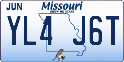MO license plate YL4J6T