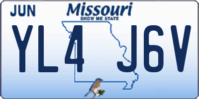 MO license plate YL4J6V