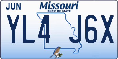 MO license plate YL4J6X